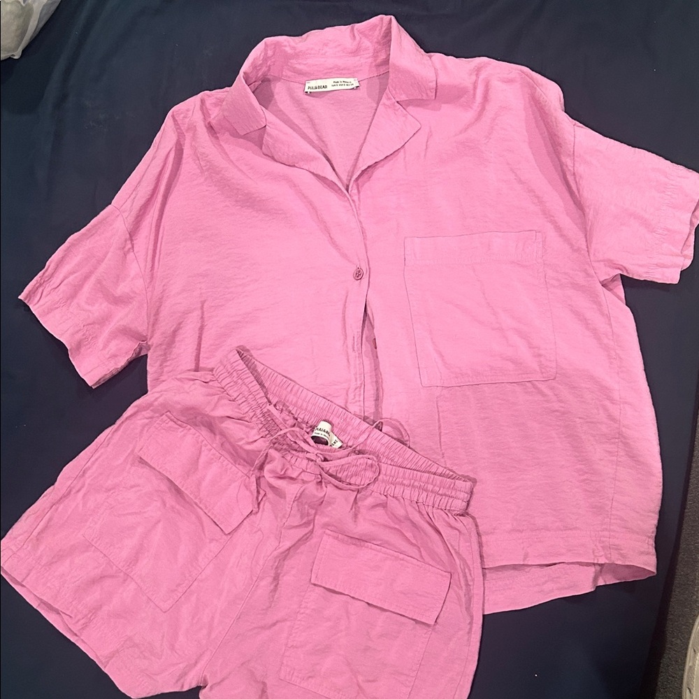 Pull&Bear Pink Button Down Shirt
